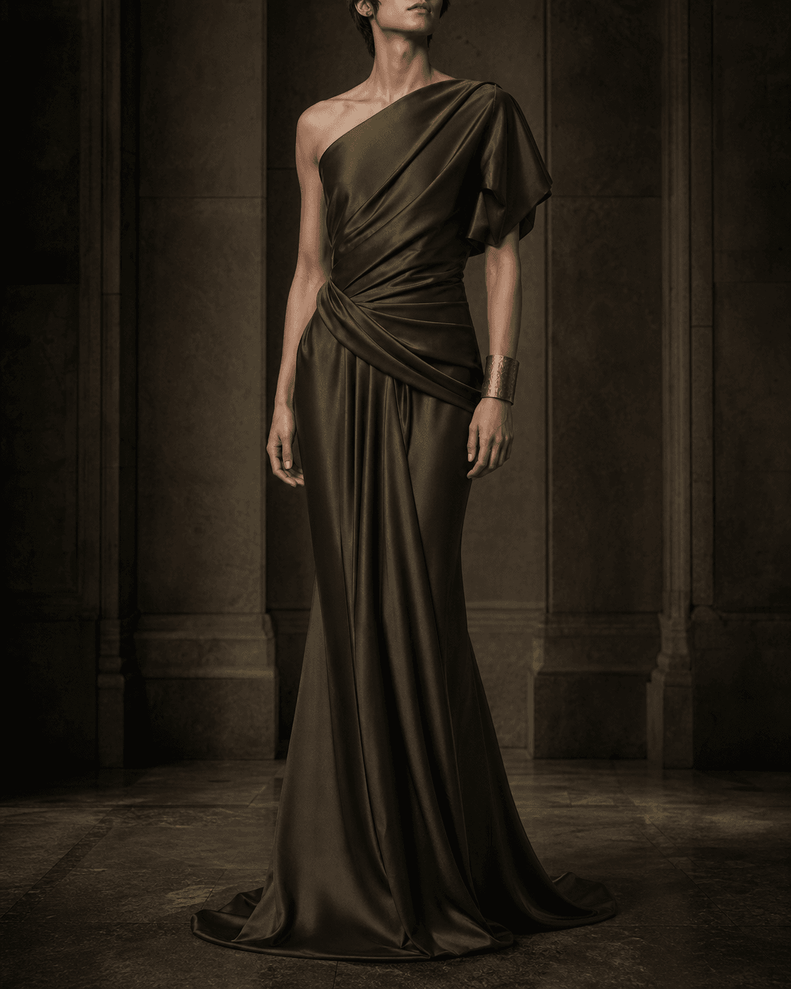 Sculpted Silk Gown